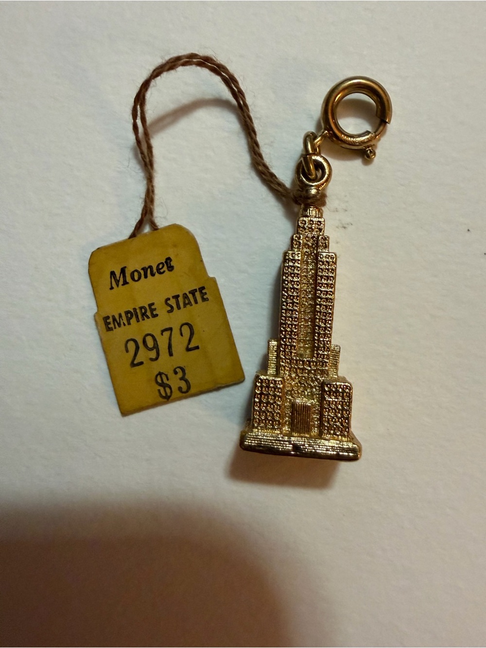 Monet Empire State Building Charm with Tag